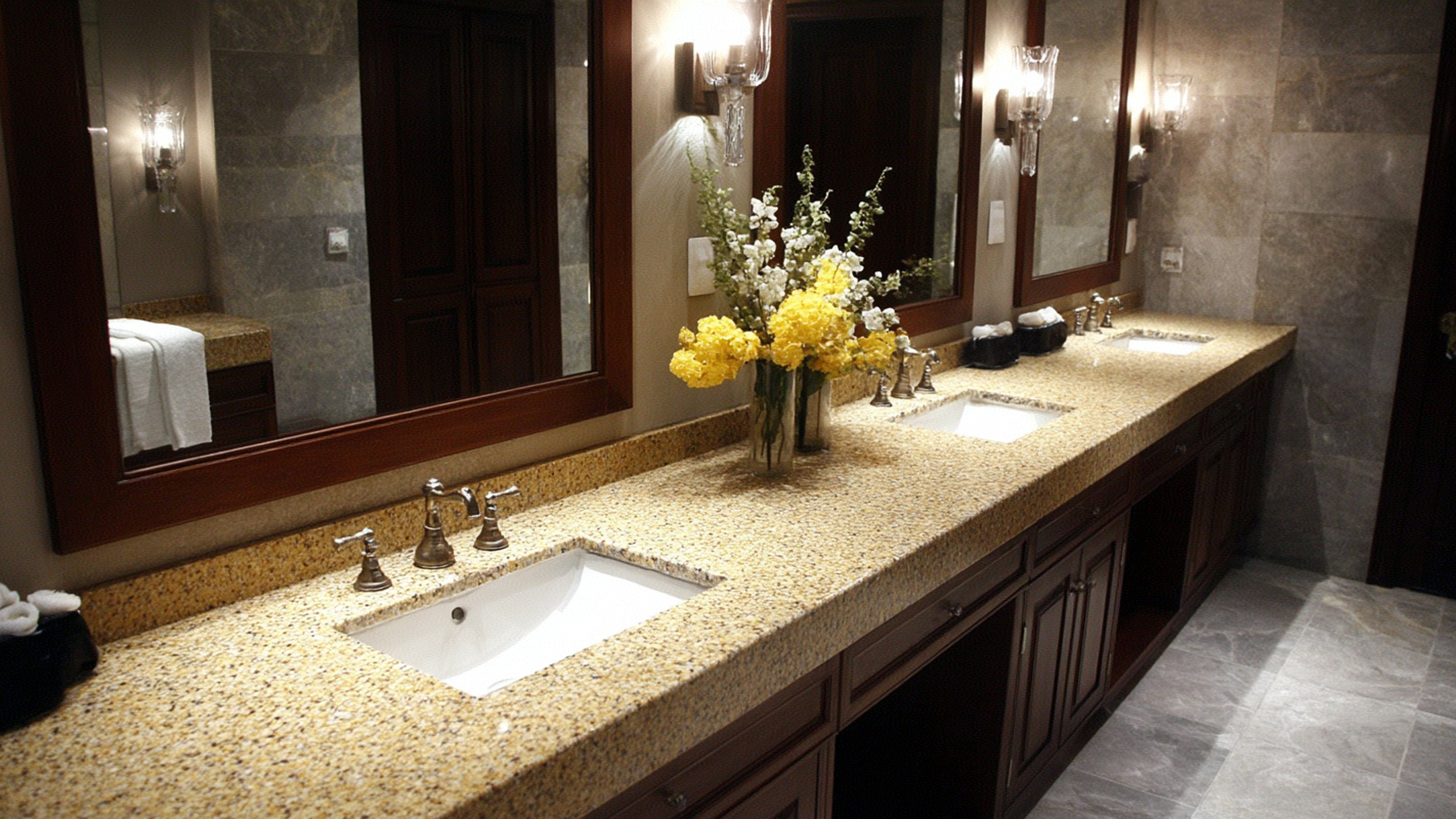 Natural stone washbasin surface
